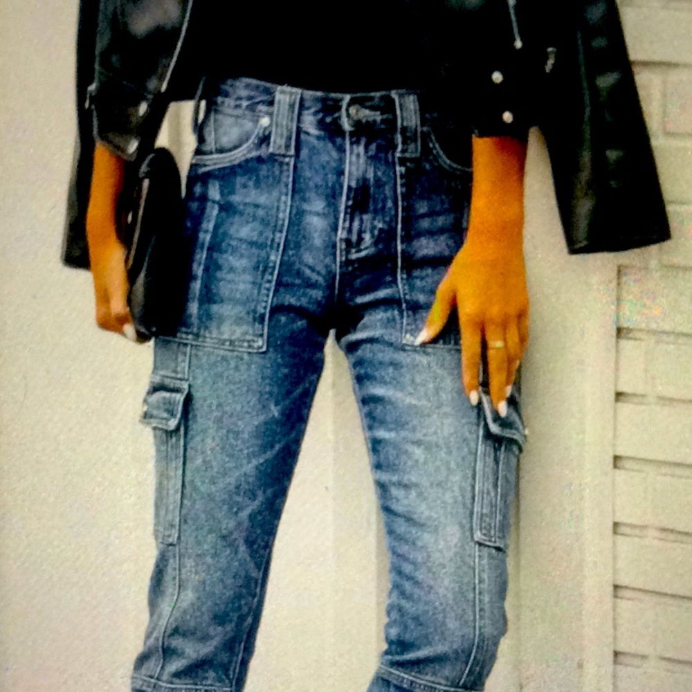 PIPPH HIGH RISE SLIM STRAIGHT CARGO DENIM!❤️👍👖 - Picture 5 of 12